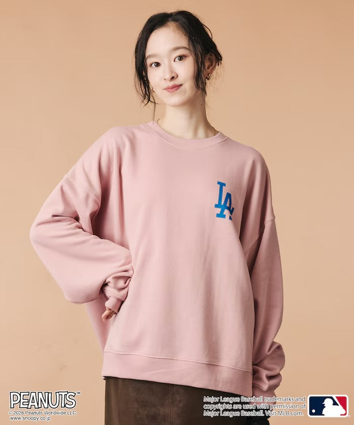 PEANUTS × MLB × FREAK'S STORE / 道奇隊背印大廓形 圓領衫（日本聯名限定）