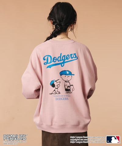 PEANUTS × MLB × FREAK'S STORE / 道奇隊背印大廓形 圓領衫（日本聯名限定）