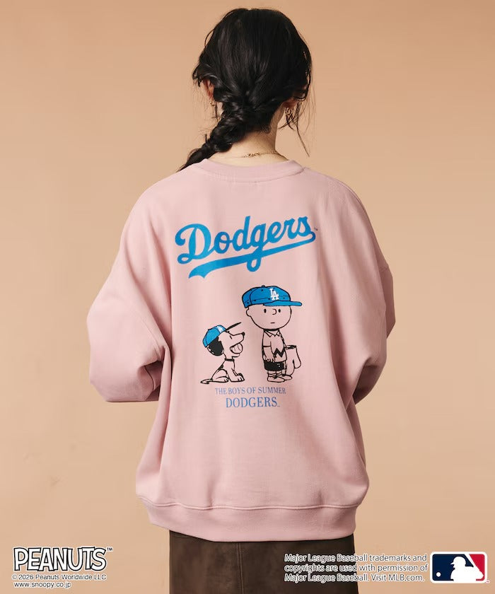 PEANUTS × MLB × FREAK'S STORE / 道奇隊背印大廓形 圓領衫（日本聯名限定）