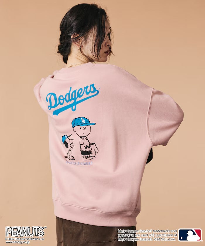 PEANUTS × MLB × FREAK'S STORE / 道奇隊背印大廓形 圓領衫（日本聯名限定）