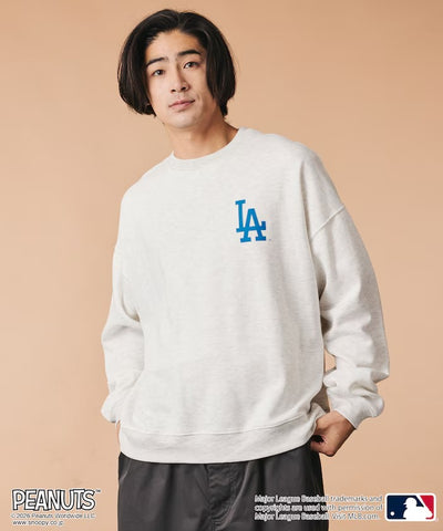 PEANUTS × MLB × FREAK'S STORE / 道奇隊背印大廓形 圓領衫（日本聯名限定）