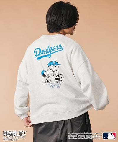 PEANUTS × MLB × FREAK'S STORE / 道奇隊背印大廓形 圓領衫（日本聯名限定）