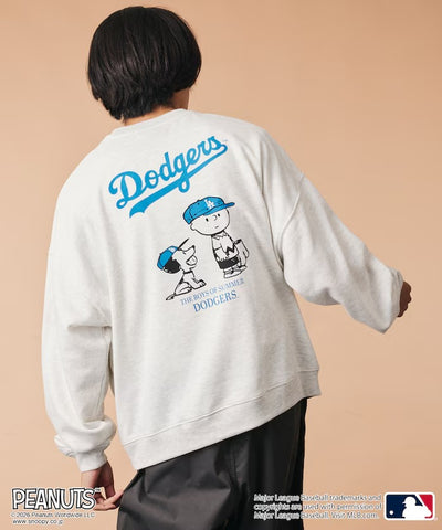 PEANUTS × MLB × FREAK'S STORE / 道奇隊背印大廓形 圓領衫（日本聯名限定）