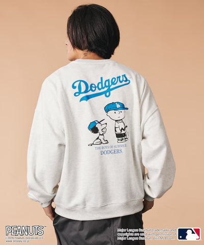 PEANUTS × MLB × FREAK'S STORE / 道奇隊背印大廓形 圓領衫（日本聯名限定）
