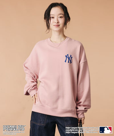 PEANUTS × MLB × FREAK'S STORE / 洋基隊背印大廓形 圓領衫（日本聯名限定）