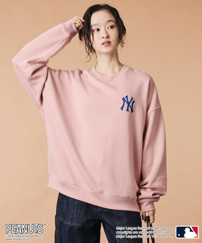 PEANUTS × MLB × FREAK'S STORE / 洋基隊背印大廓形 圓領衫（日本聯名限定）