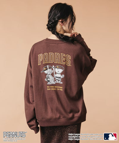 PEANUTS × MLB × FREAK'S STORE / 教士隊背印大廓形 圓領衫（日本聯名限定）