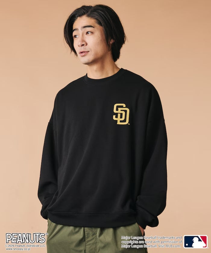 PEANUTS × MLB × FREAK'S STORE / 教士隊背印大廓形 圓領衫（日本聯名限定）