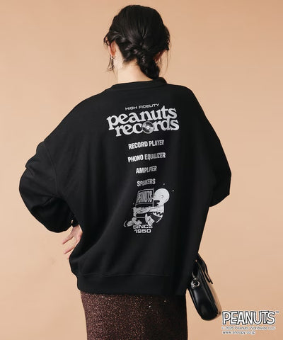 PEANUTS × FREAK'S STORE / 唱片印花大廓形 圓領衫（日本聯名限定）