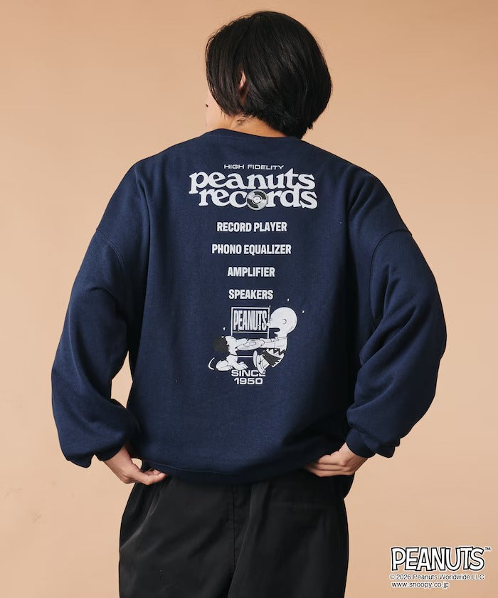 PEANUTS × FREAK'S STORE / 唱片印花大廓形 圓領衫（日本聯名限定）