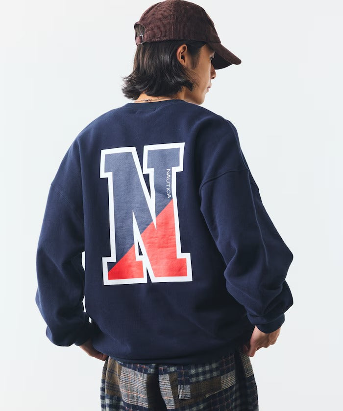 NAUTICA / 寬鬆學院LOGO 圓領衫
