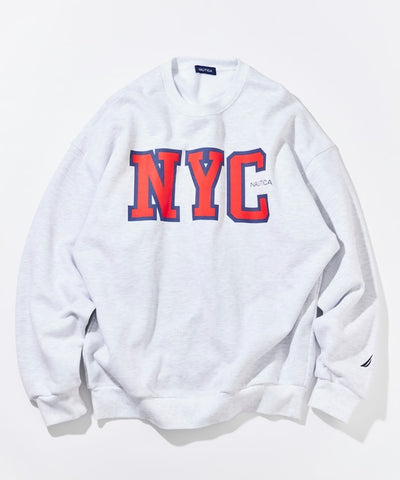NAUTICA / 寬鬆學院LOGO 圓領衫
