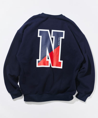 NAUTICA / 寬鬆學院LOGO 圓領衫