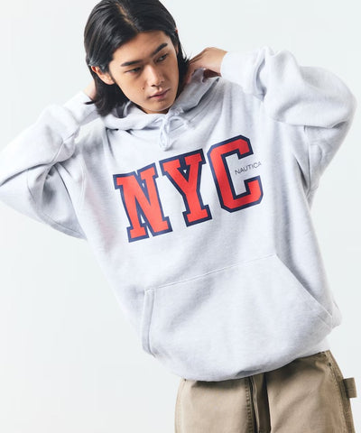 NAUTICA / 寬鬆學院LOGO 連帽衫