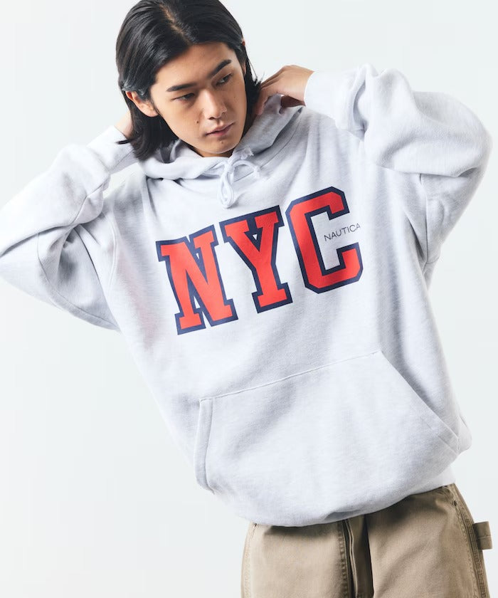 NAUTICA / 寬鬆學院LOGO 連帽衫