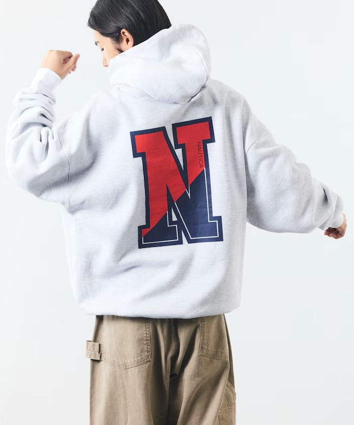 NAUTICA / 寬鬆學院LOGO 連帽衫