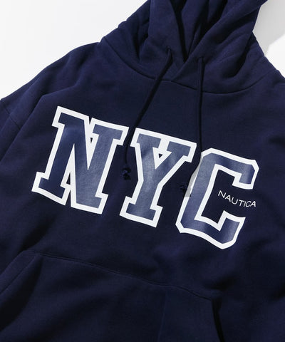 NAUTICA / 寬鬆學院LOGO 連帽衫