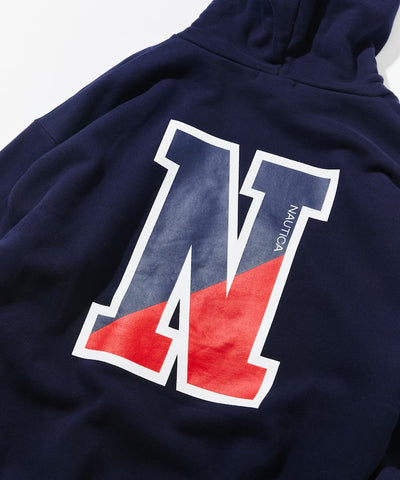 NAUTICA / 寬鬆學院LOGO 連帽衫