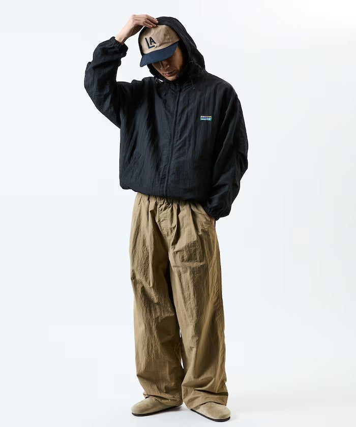 FREAK'S STORE / 2WAY打褶寬版尼龍機能褲