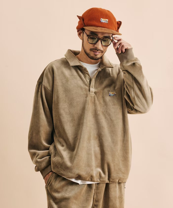 FREAK'S STORE / 寬鬆燈芯絨內刷毛 Polo衫