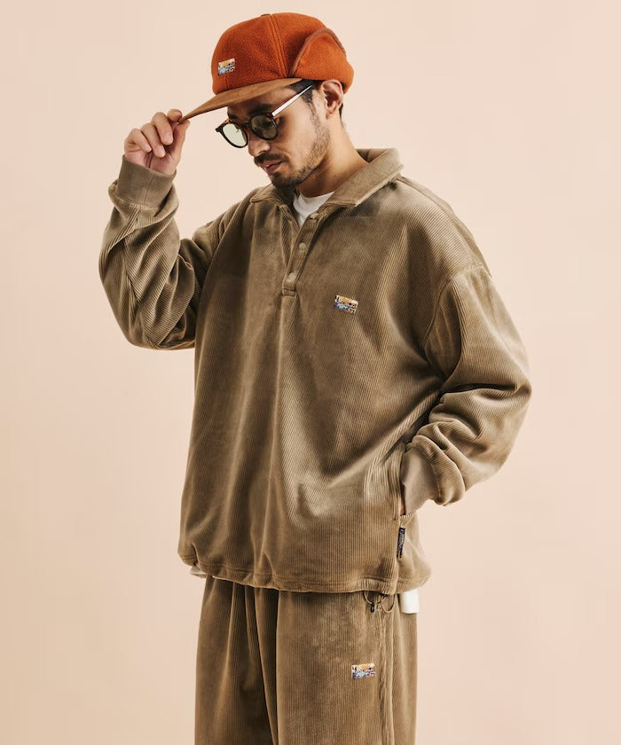 FREAK'S STORE / 寬鬆燈芯絨內刷毛 Polo衫