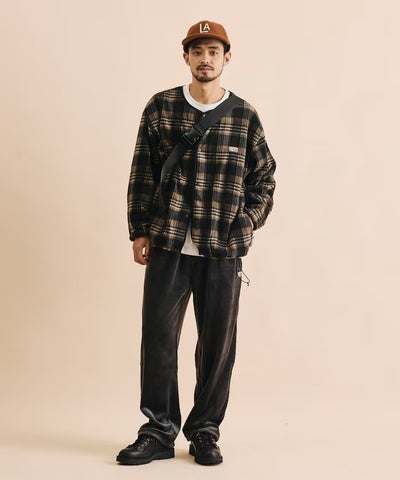 FREAK'S STORE / 寬鬆燈芯絨內刷毛鬆緊褲