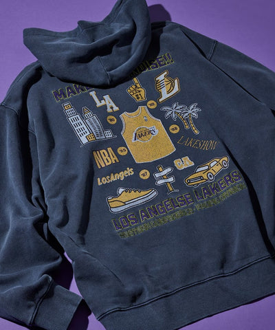 NBA × FREAK'S STORE / 球隊插畫背印 亨利領連帽衫（日本聯名限定）