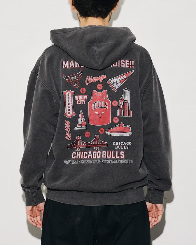 NBA × FREAK'S STORE / 球隊插畫背印 亨利領連帽衫（日本聯名限定）
