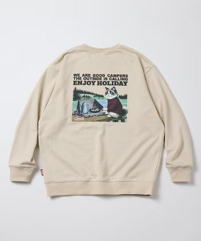 Coleman × FREAK'S STORE / 復古型錄貓咪圖案 圓領衫（日本聯名限定）
