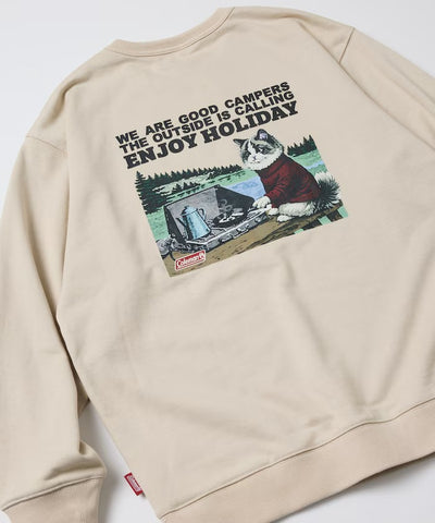 Coleman × FREAK'S STORE / 復古型錄貓咪圖案 圓領衫（日本聯名限定）