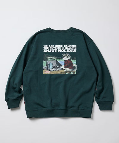 Coleman × FREAK'S STORE / 復古型錄貓咪圖案 圓領衫（日本聯名限定）
