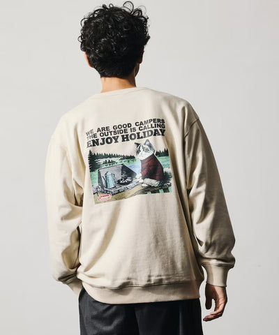 Coleman × FREAK'S STORE / 復古型錄貓咪圖案 圓領衫（日本聯名限定）