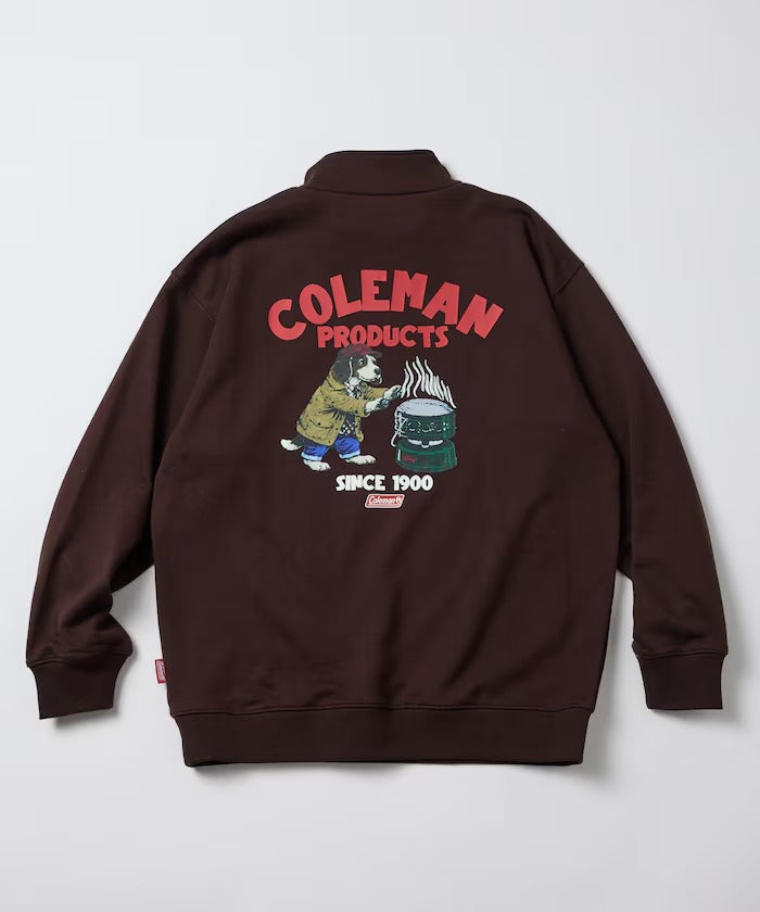 Coleman × FREAK'S STORE / 復古型錄狗狗圖案 拉鍊半領衫（日本聯名限定）