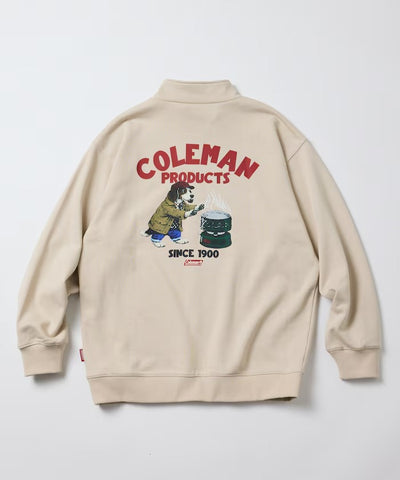 Coleman × FREAK'S STORE / 復古型錄狗狗圖案 拉鍊半領衫（日本聯名限定）