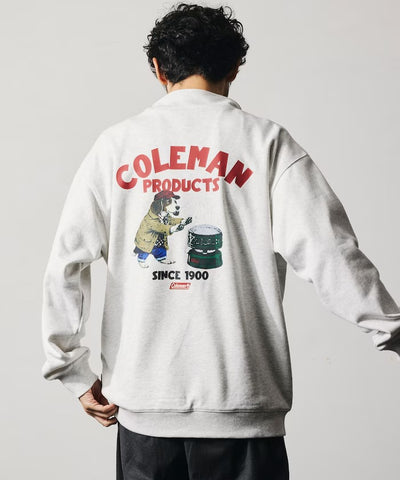 Coleman × FREAK'S STORE / 復古型錄狗狗圖案 拉鍊半領衫（日本聯名限定）
